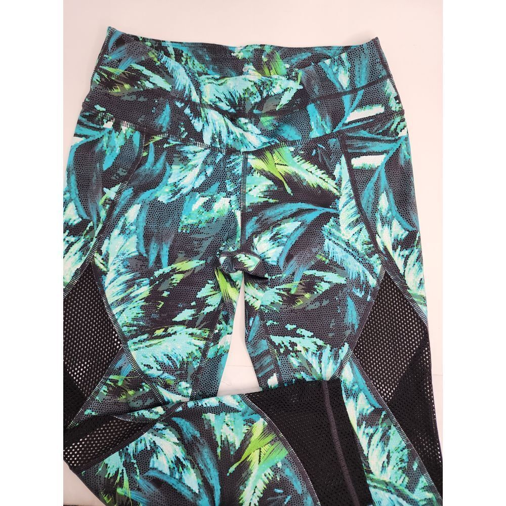 Athleta Leggings Women's Small Yoga‎ Running Nepali Mesh Sonar Capri Green - Picture 3 of 7